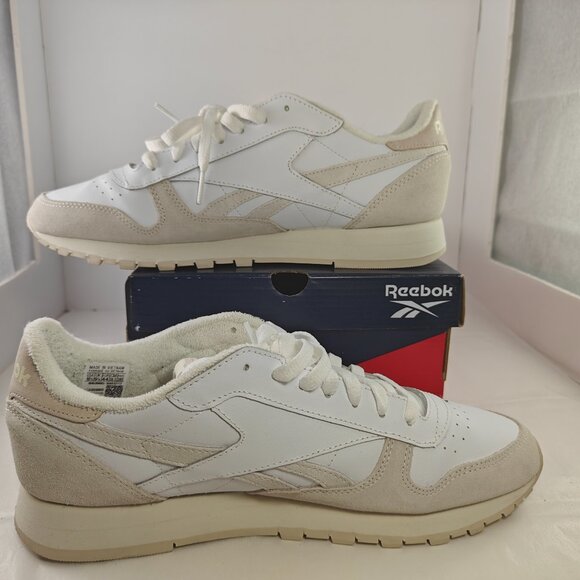 Reebok Classic Leather White/Beige Sneakers Size US 10.5 Mens 100032772 - Picture 2 of 12